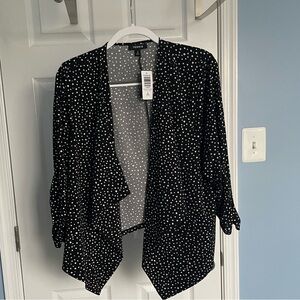 Torrid Black and White Dot Print Crepe Blazer